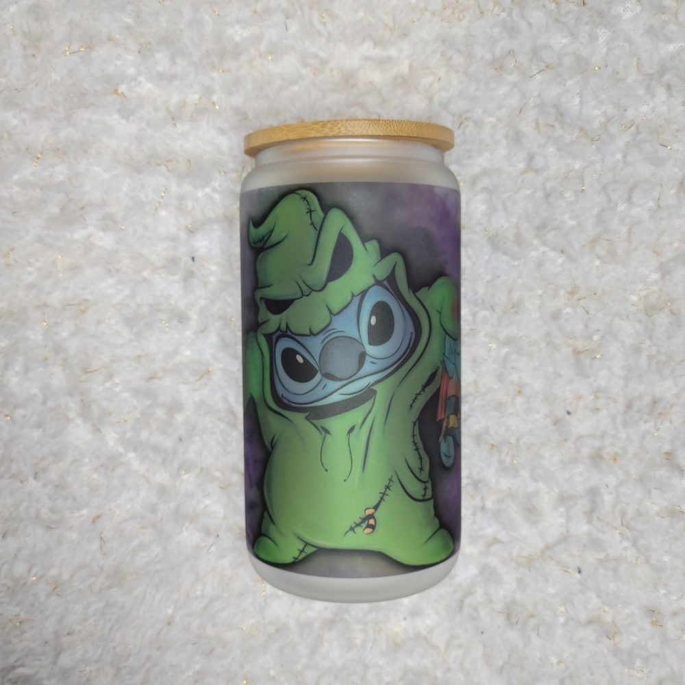 Stitch Oogie Boogie Halloween Glass Cup